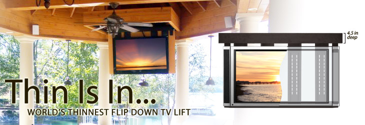 Lift It Flip Down Ceiling Tv Lifts For, Outdoor Tv Mounts Ceiling